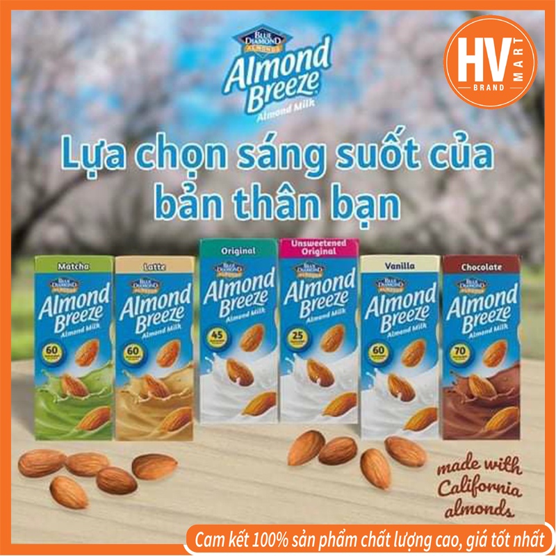 [Mã 253FMCGSALE giảm 8% đơn 500K] [Hàng Chuẩn Mỹ] Sữa Hạnh Nhân Almond Breeze 946ml