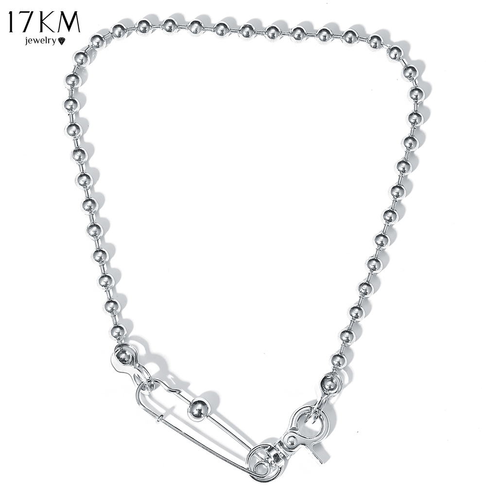 Dây Chuyền 17KM Chuỗi Hạt Tròn Màu Bạc Phong Cách Hàn Quốc Sáng Tạo