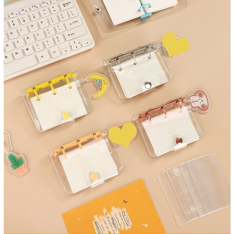 Sổ tay bìa trong suốt 3 vòng sáng tạo dễ thương độc đáo