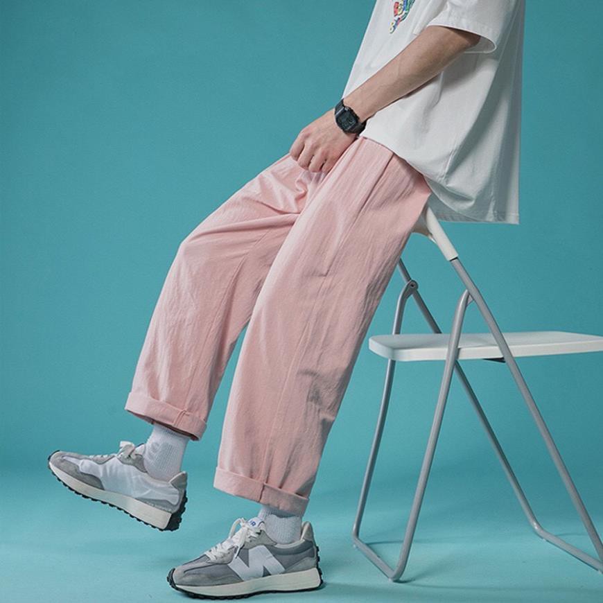 Quần baggy nam nữFREESHIPQuần baggy Nam nữ, ống rộng siêu dễ chịu-Bốn màu Đen Be Ghi Hồng 3 Size M L XL
