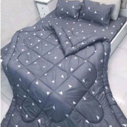 Trọn bộ 5 món ga gối chăn phao poly cotton có ruột bông dày loại 1 ( nhắn chọn mẫu )