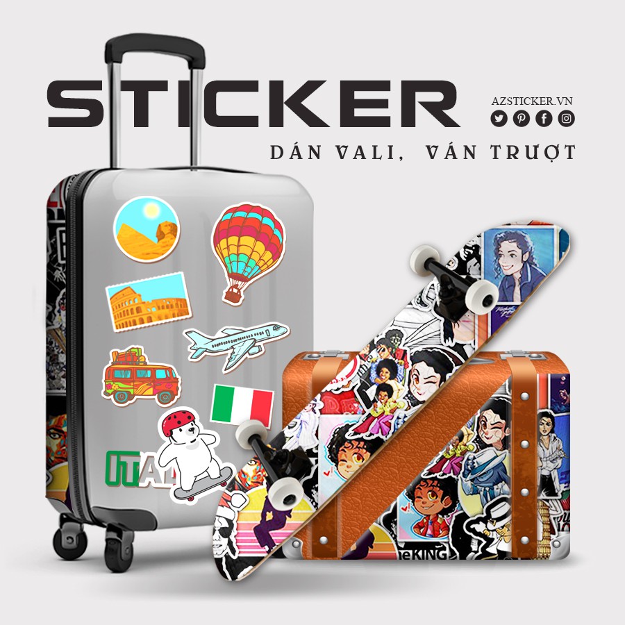 Set Sticker Michael Jackson  | Sticker Dán Nón Bảo Hiểm, Sticker Dán Xe, Sticker Dán Điện Thoại, Dán Vali