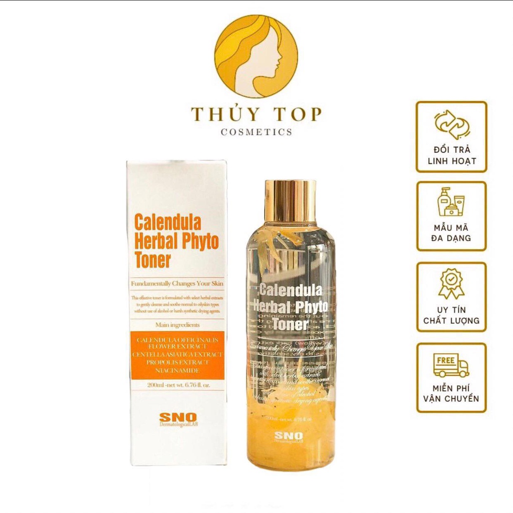 Nước Hoa Hồng Toner Hoa Cúc SNO Calendula Herbal Phyto Chứa Cánh Hoa Cúc Tươi 200 ml