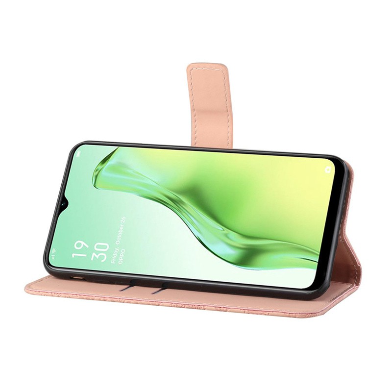 Bao Da Kiểu Ví Gập Có Giá Đỡ In Nổi Cho Oppo A15 / Oppo A37 / Oppo A73