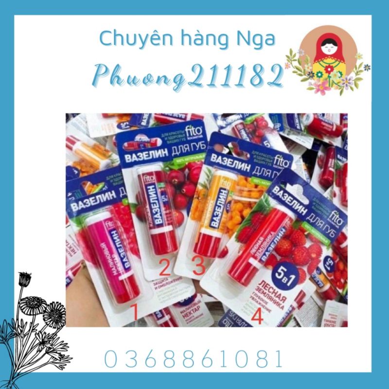 Son dưỡng vaseline 5 in 1 của Nga 4,5g