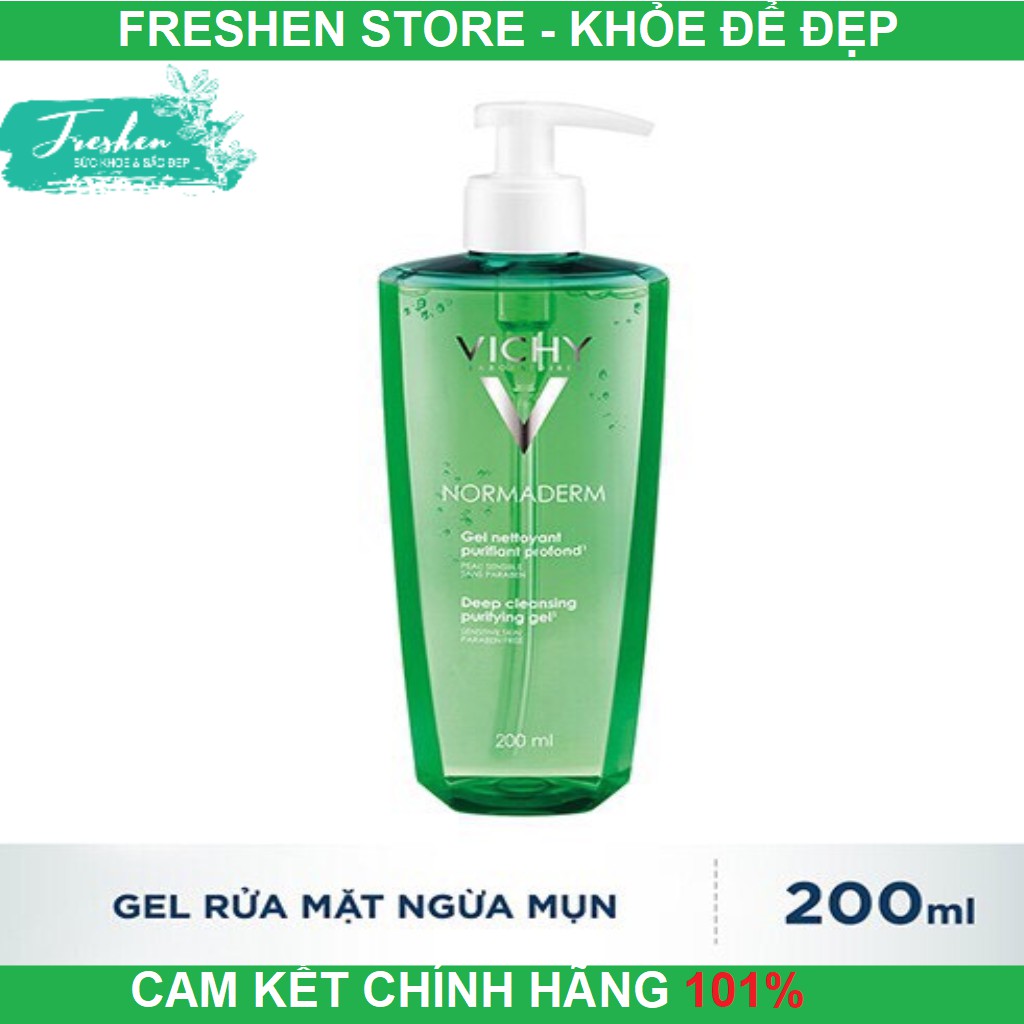 ✅ (CHÍNH HÃNG) Sửa rửa mặt dạng Gel giúp ngăn ngừa mụn Vichy Normaderm Deep Cleansing Purifying Gel 200ml