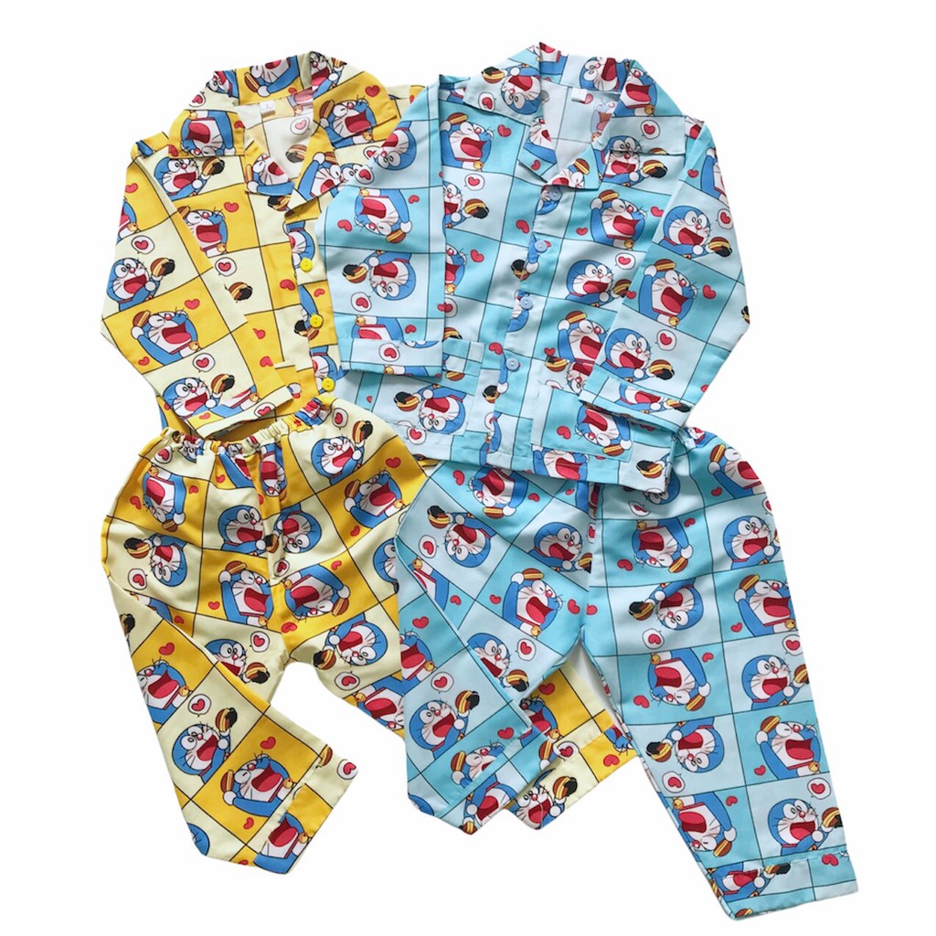 Bộ Pijama tay dài cho bé trai bé gái vải Kate thái mềm mịn không nhăn size 10-20kg nhiều mẫu