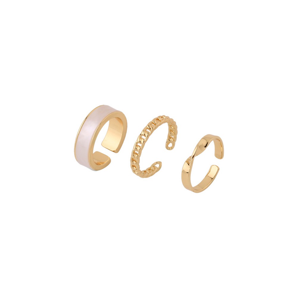 Set 3 nhẫn kiểu dáng đơn giản phong cách Hàn Quốc thời trang nữ dễ thương