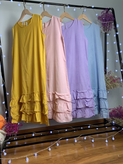 [ Mã FAMAYWA2 giảm 10K đơn 50K] Váy đũi sát nách chân bèo tầng | BigBuy360 - bigbuy360.vn