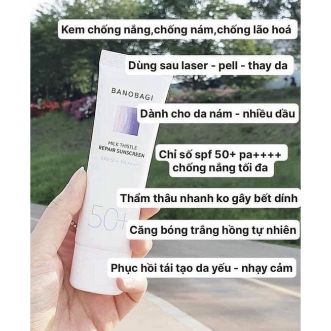 [Tặng tuýp 15ml] Kem Chống Nắng Banobagi Milk Thistle Repair Sunscreen SPF 50+ PA++++