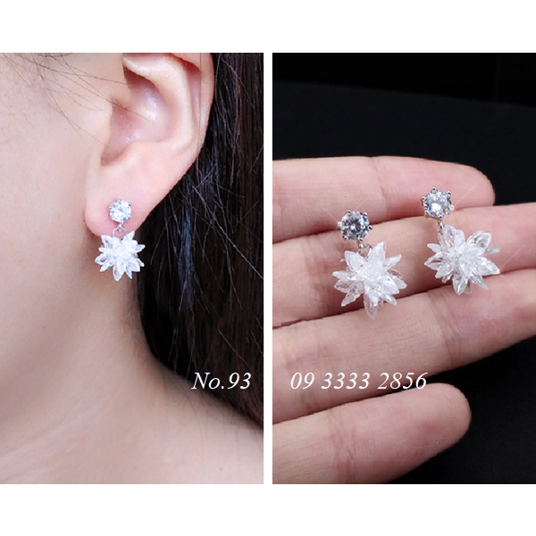 (FREESHIP) BÔNG TAI BẠC TA HOA TUYẾT NHIỀU MẪU 💖 HOA TAI BẠC PHALE 💖TRANG SỨC CAO CẤP NO.93