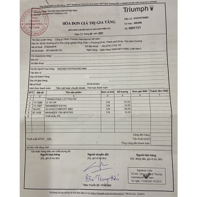 Áo lót trơn Triumph Maximizer 819 HU - Hàng chính hãng 100%ơi ơi