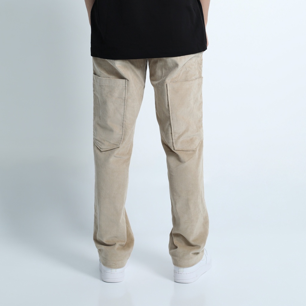 Quần Cargo Pants Nhung Tăm Ống Suông, Vải Cotton Dày, Hot Trend Street Style
