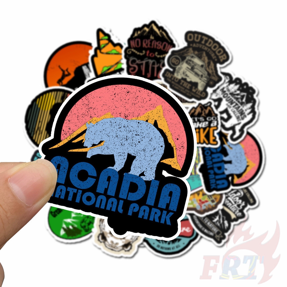 Bộ 50 sticker hỗn hợp phong cách cắm trại ngoài trời 01 & phiêu lưu hoang dã trang trí máy tính hành lý ván trượt DIY