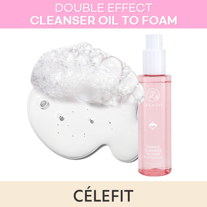 Sữa rửa mặt và tẩy trang CELEFIT Double Effect Cleanser Oil To Foam 180g