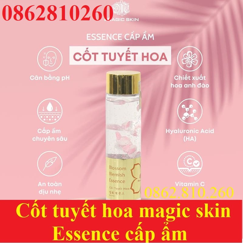 toner cốt tuyết hoa blossom blemish essence magic skin 155ml chính hãng magicsin