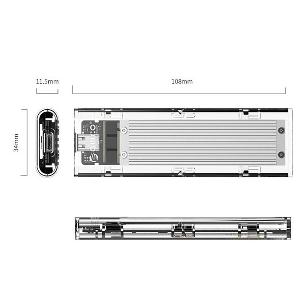 Hộp gắn ổ cứng SSD M2 NVME Orico TCM2-C3 (Màu Bạc)