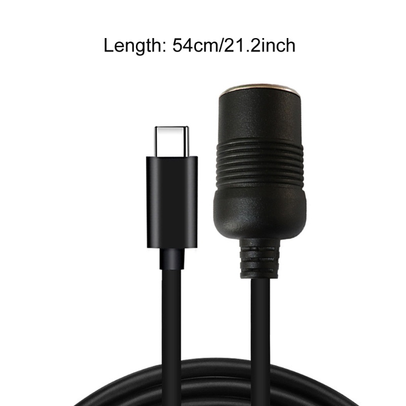 【3C】Dây cáp chuyển đổi USB C PD Type C sang 12V cho xe hơi