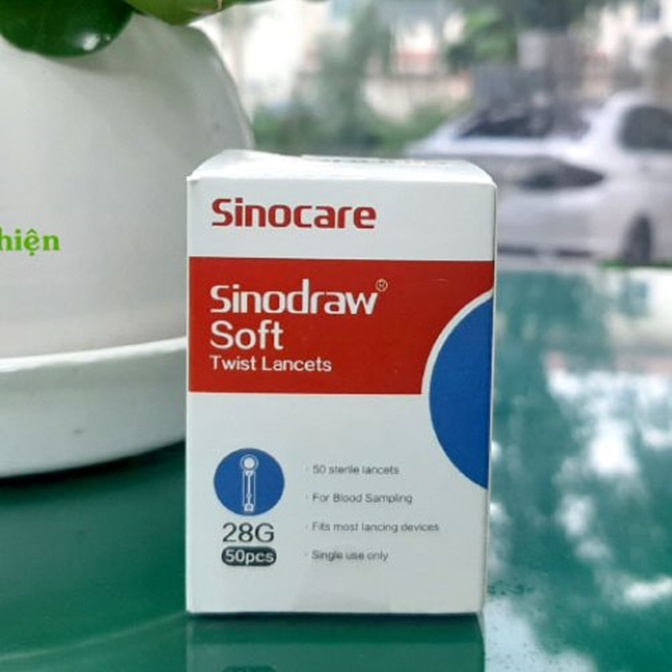 Kim lấy máu thử đường huyết SIno Care hộp 50 kim