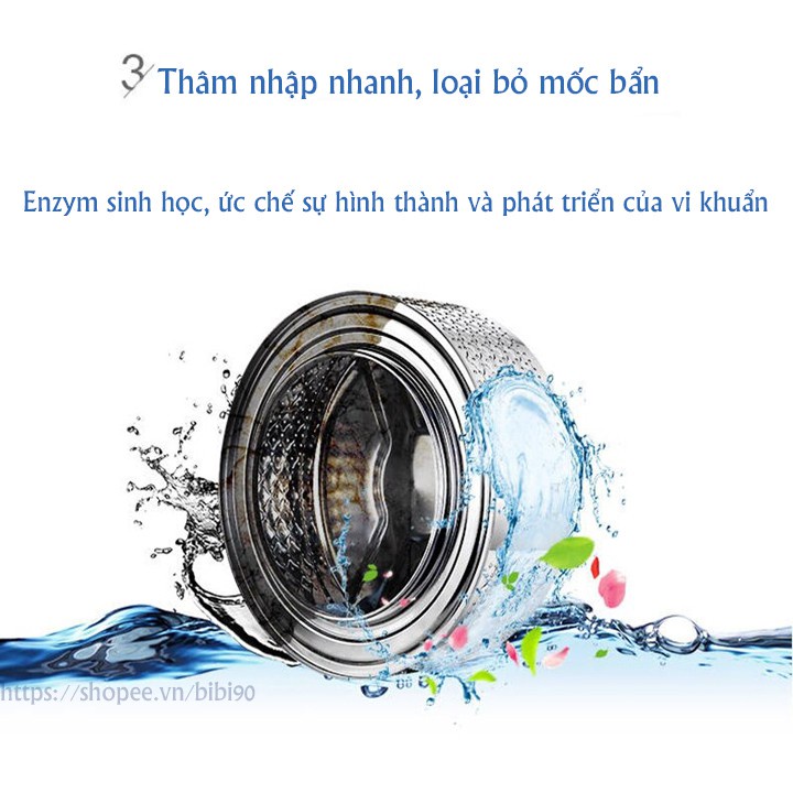 Hộp 12 viên tẩy lồng giặt diệt khuẩn tan nhanh trong nước - Viên tẩy lồng máy giặt loại sạch cặn bẩn mùi hôi