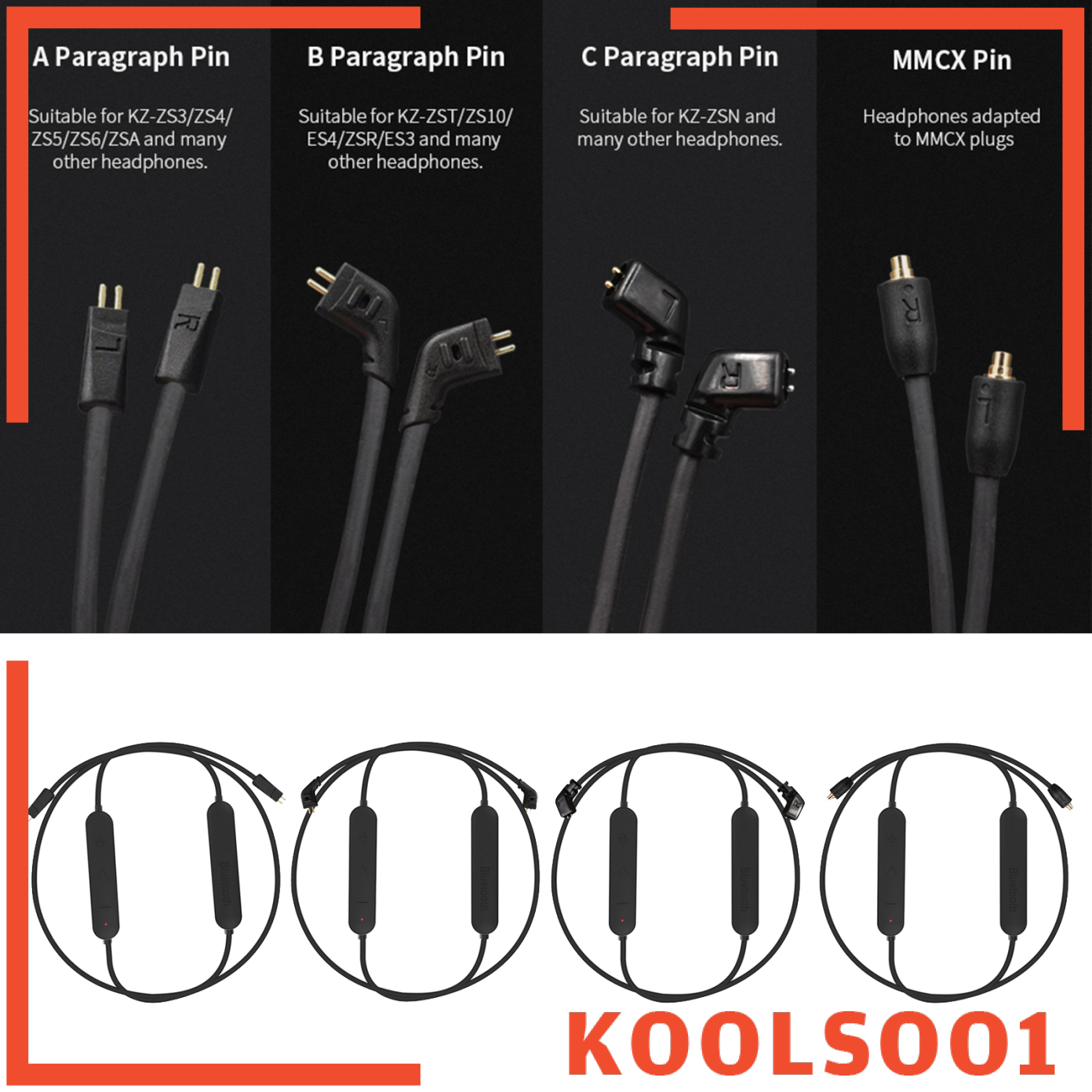 [KOOLSOO1]Bluetooth Module Wireless Upgrade Cable Replacement for KZ Earphones, HD Transmission