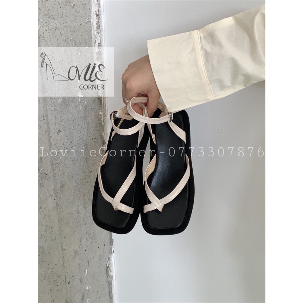 SANDAL NỮ LOVIIECORNER - GIÀY THỜI TRANG QUAI NGANG MẢNH - GIÀY ĐẾ XUỒNG 3 PHÂN CAO CẤP S220309