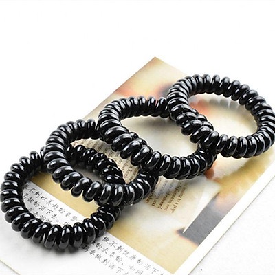 Buộc tóc lò xo lớn, cột tóc lò xo màu đen thời trang