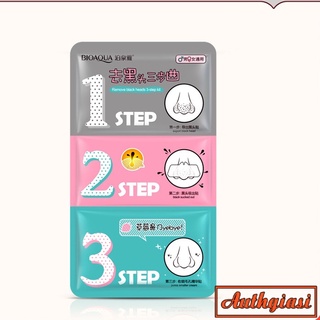 Set Miếng Lột Mụn Đầu Đen Bioaqua 3 STEPS Kit 3 bước cực hiệu quả