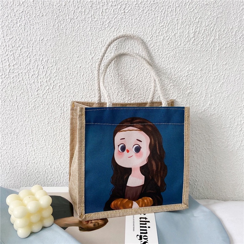 Túi Vải Canvas In Hình Cô Gái Dễ Thương Xinh Xắn