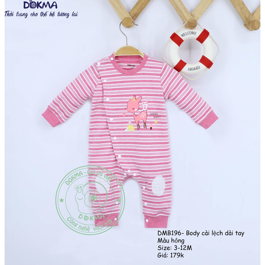 Dokma - Body cài lệch dài tay BT+BG 3-9m DMB196