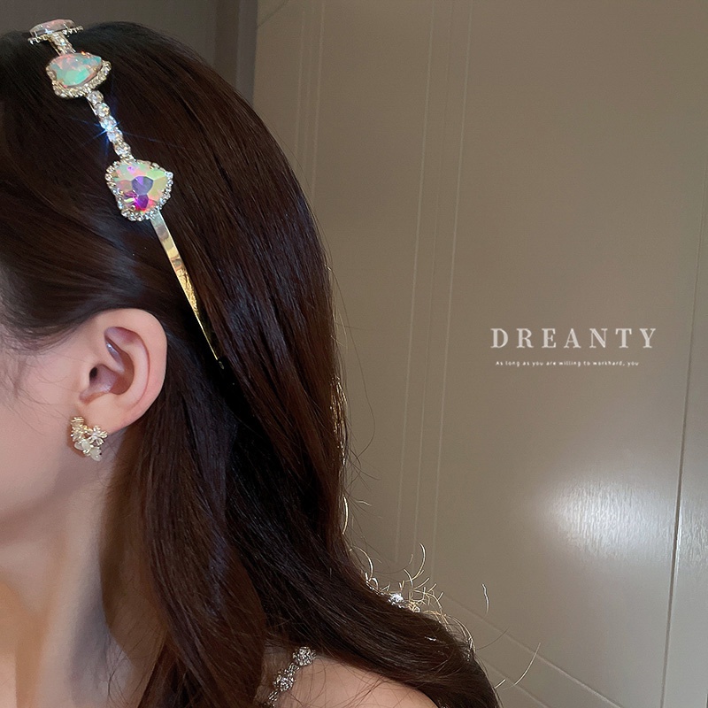 Kẹp Tóc Đính Kim Cương Hình Tam Giác / Trái Tim Nhiều Màu Sắc Sáng Tạo Thời Trang Hàn Quốc