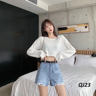 Quần Đùi Jeans Nữ Rách Hai Bên QJ23S