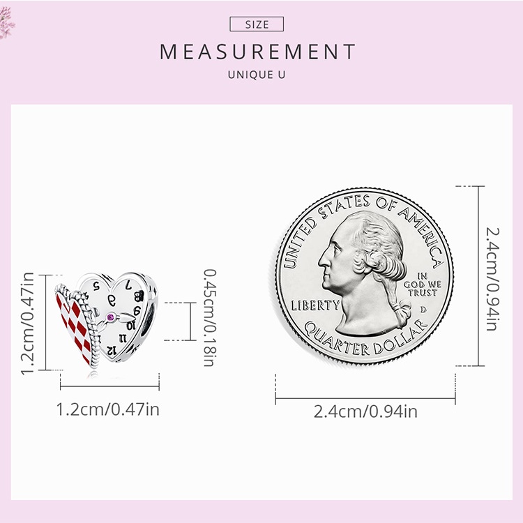 Phụ kiện làm vòng tay bạc 925 Bamoer mặt hình trái tim thời trang cho nữ