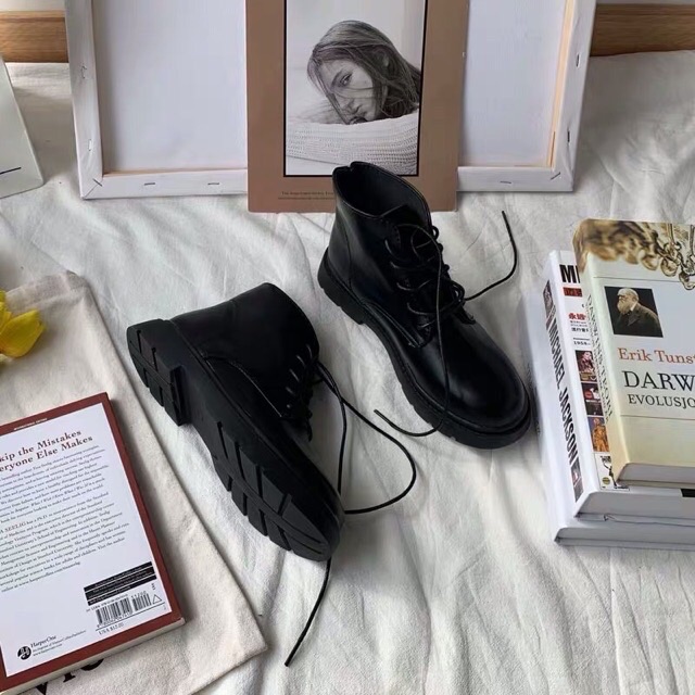 Giày ulzzang boots cổ cao đơn giản ảnh thật cuối