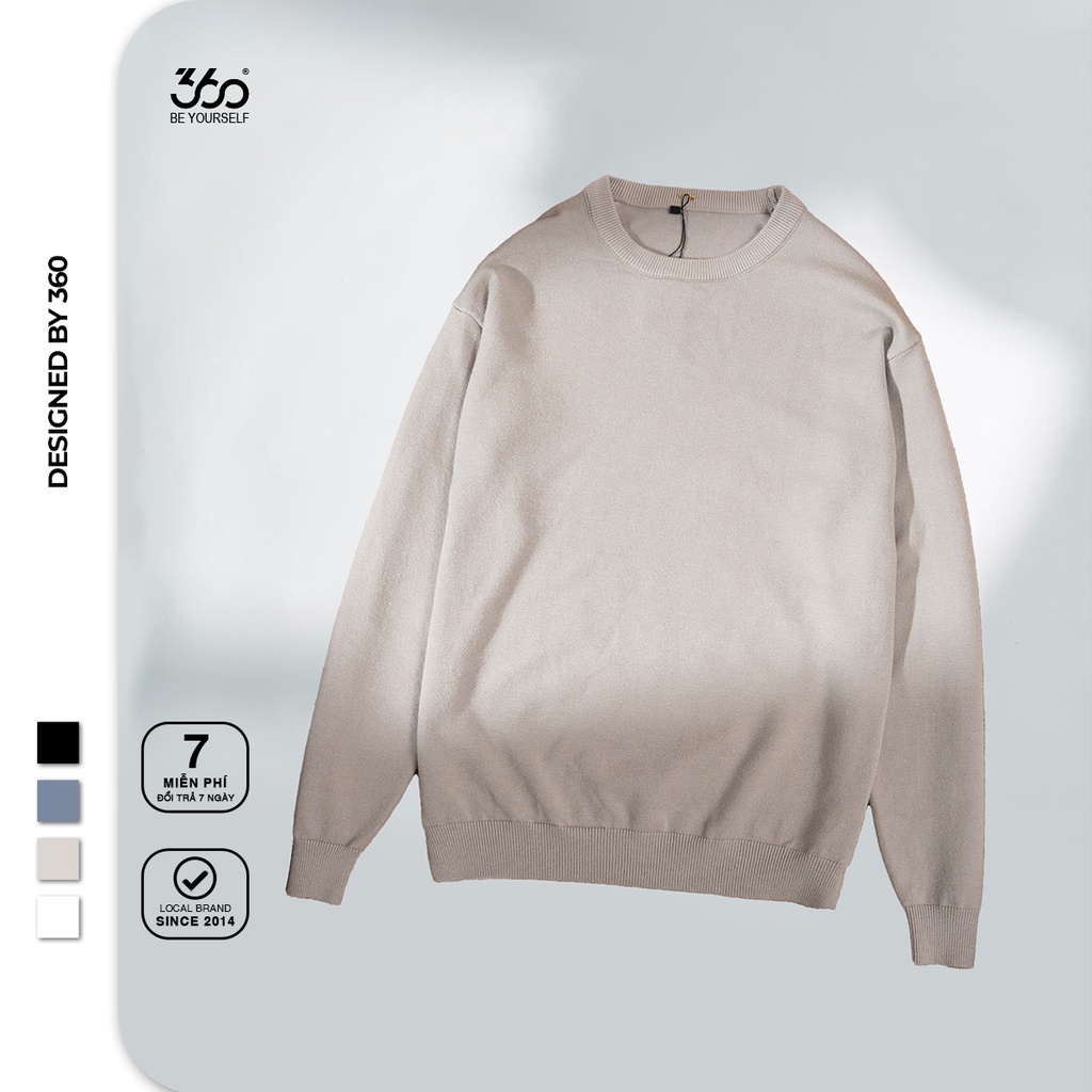 Áo len nam 360 Boutique trơn một màu, dễ phối đồ - ALETK102