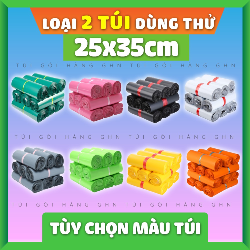 [25x35cm] 2 Túi Gói Hàng Dùng Thử Có Dán Niêm Phong Chống Bóc GHN