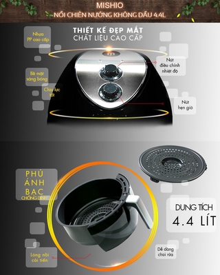 Nồi chiên không dầu Mishio MK41 4L