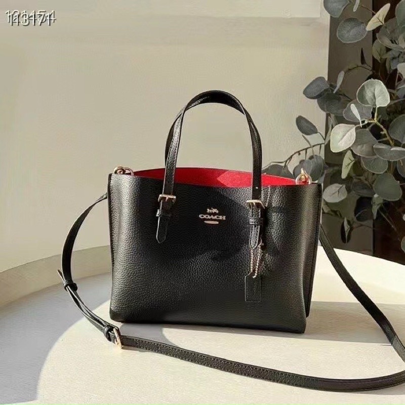 Túi xách nữ da thật Coach dáng tote đẹp, chia 3 ngăn tiện dụng