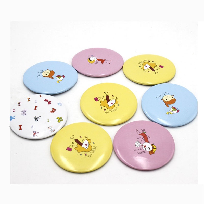 Gương trang điểm nhỏ nhí mini siêu cute cầm tay bỏ túi Hàn Quốc tiện lợi makeup viền kim loại Yasan iLita