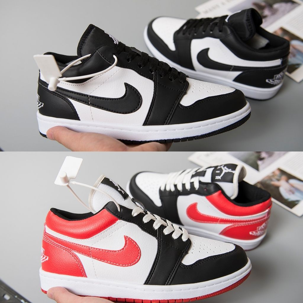 Giày thể thao nam nữ jordan cổ thấp, giày sneaker chạy bộ A.I.R cao cấp màu viền đen đỏ GETTO FASHION full size | BigBuy360 - bigbuy360.vn