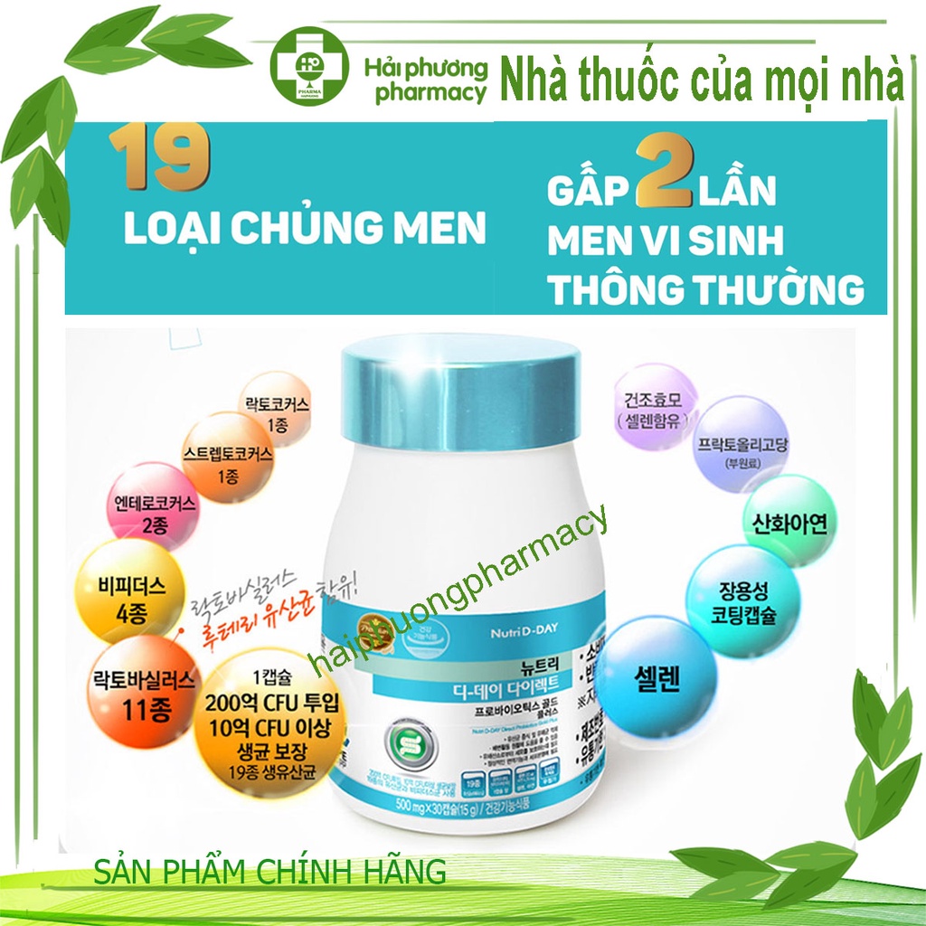 Men Vi Sinh Nutri D-Day Direct Probiotics Gold Plus Bổ sung 19 Chủng men &amp; 20 tỷ Lợi khuẩn, Cải thiện hệ tiêu hóa