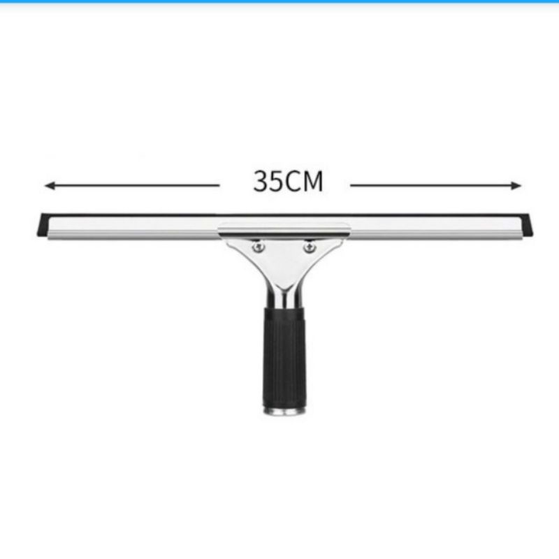 Combo 1 Tay gạt kính inox 35cm và 1 bộ bông chà 35cm