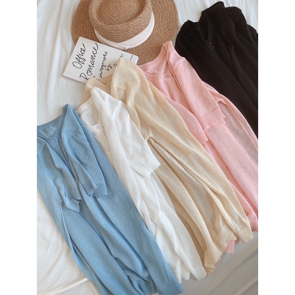 Áo cardigan tay ngăn cổ chữ V thời trang thiết kế mỏng dành cho nữ | BigBuy360 - bigbuy360.vn