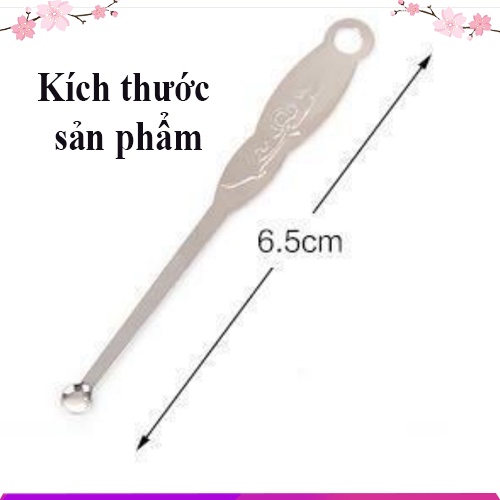 Dụng cụ lấy ráy tai bằng thép có lỗ gắn móc khóa