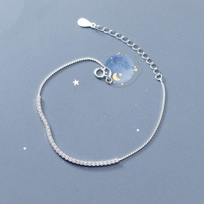 Lắc tay bạc nữ TLEE thanh mảnh nạm đá cao cấp TLEE JEWELRY LT0161