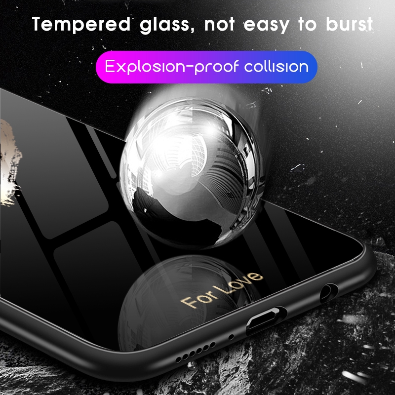 Ốp điện thoại mặt kính cường lực họa tiết thời trang cho Samsung Galaxy A70 A50 A30 S