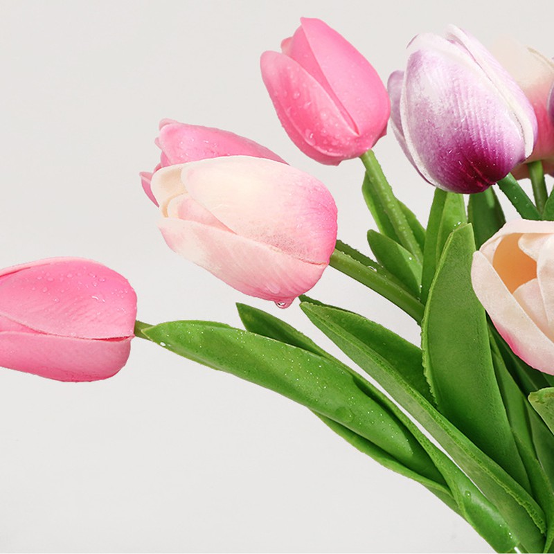 Bó hoa tulip nhân tạo 35cm trang trí nhà ở/sân vườn/tiệc cưới
