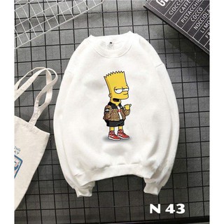 Áo NỈ SWEATER UNISEX TAY DÀI họa tiết Simpsons