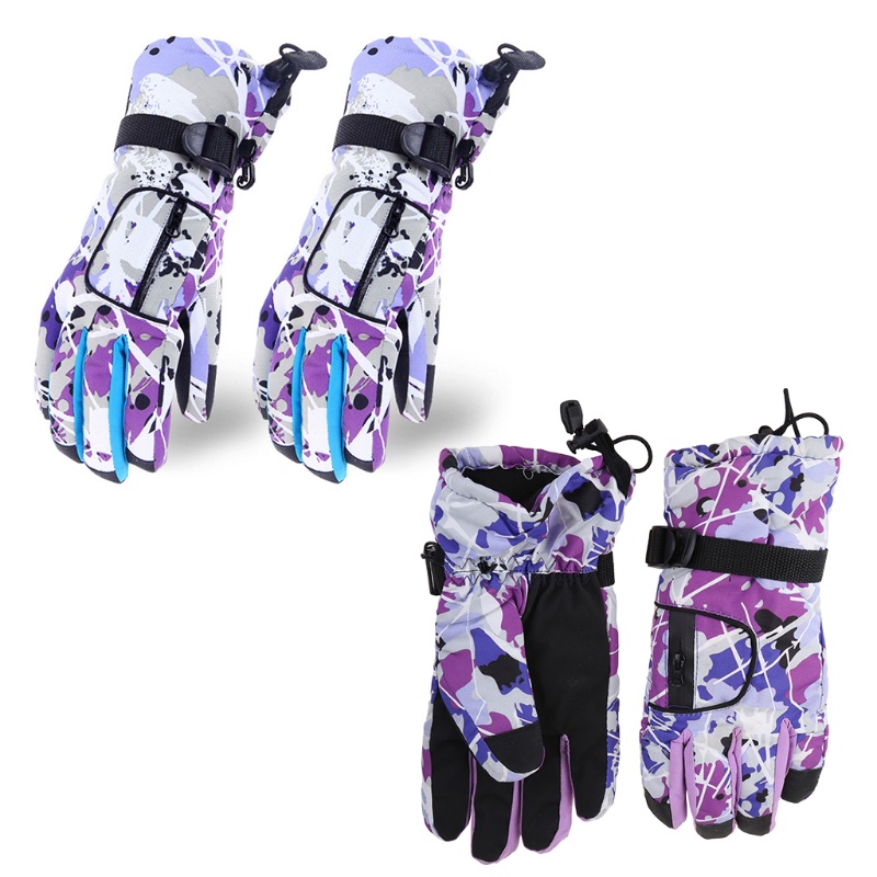 Găng Tay Chống Trượt Không Thấm Nước Giữ Ấm Mùa Đông In Họa Tiết Graffiti