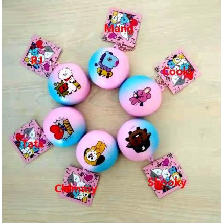 Đồ Chơi Squishy Hình Bánh Bao In Hình Bt21 Dễ Thương